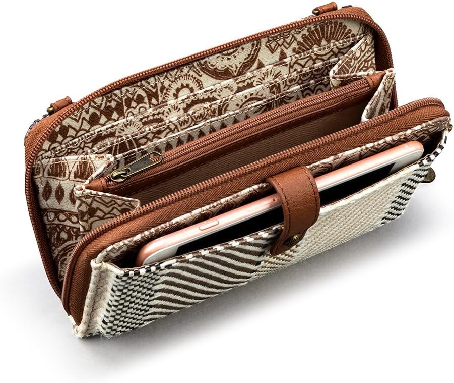 Sakroots Grosse Smartphone-Umhängetasche Tobacco Batik Wld Wvn, Tobacco Batik Wld Wvn