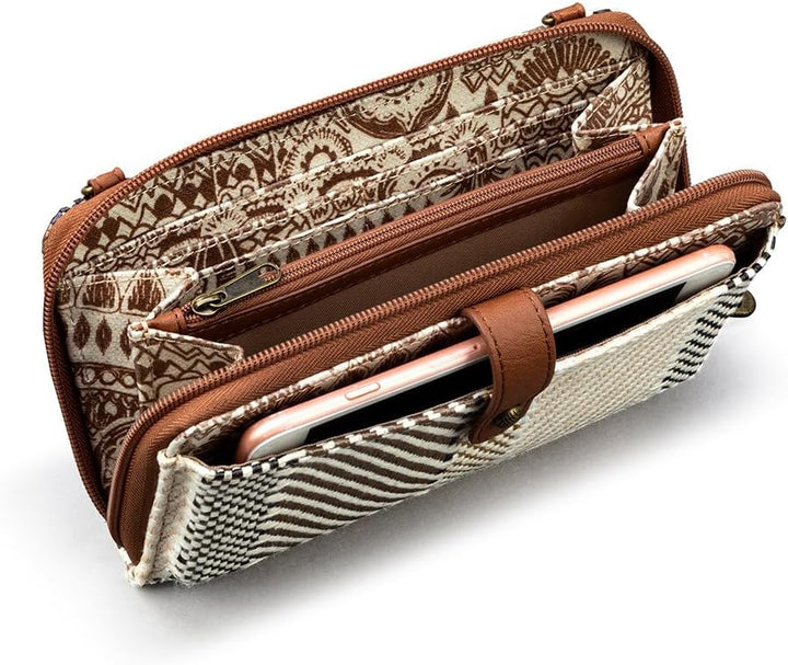 Sakroots Grosse Smartphone-Umhängetasche Tobacco Batik Wld Wvn, Tobacco Batik Wld Wvn
