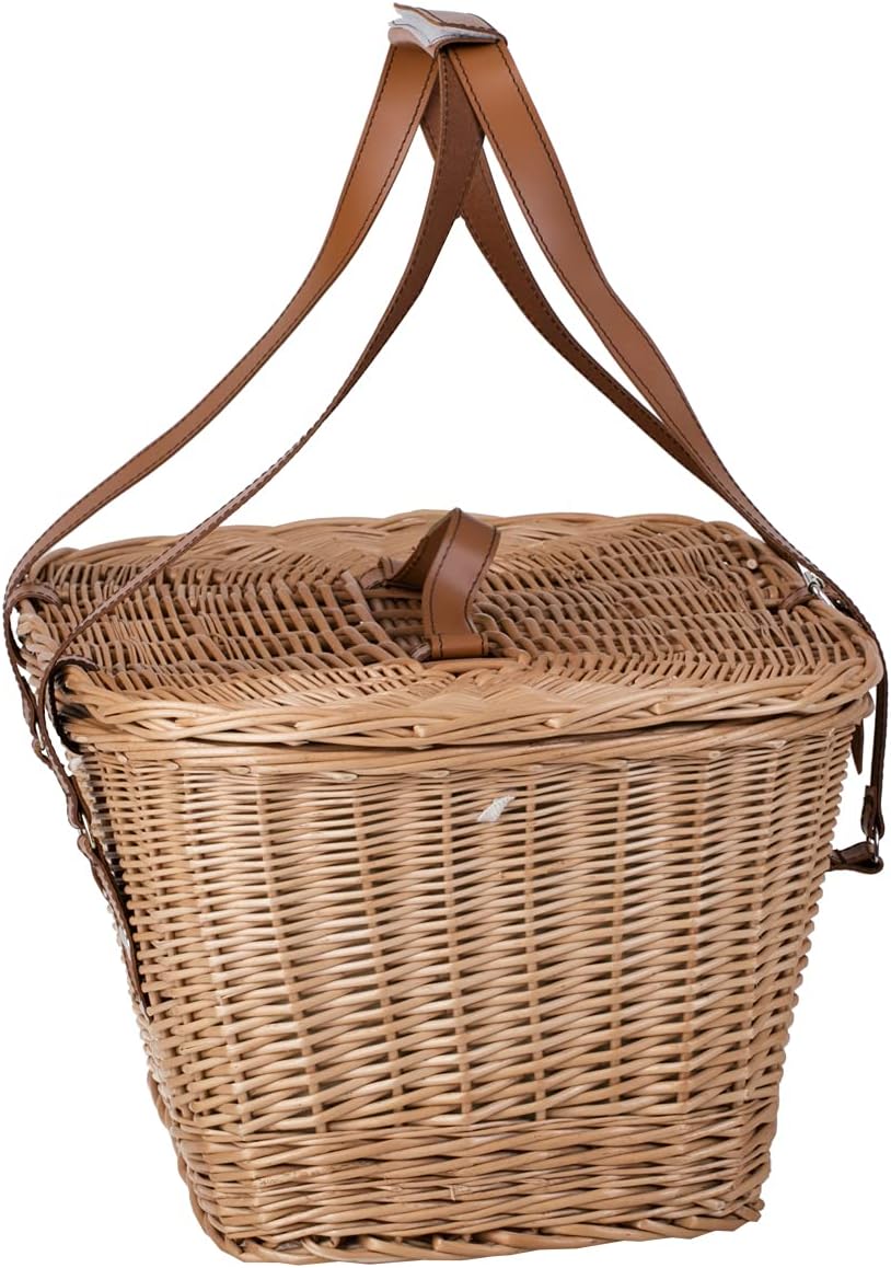 Picknickkorb aus Weide XXL Weidenkorb mit dem Deckel grosser Aufbewahrungskorb für Obst und Gemüse P