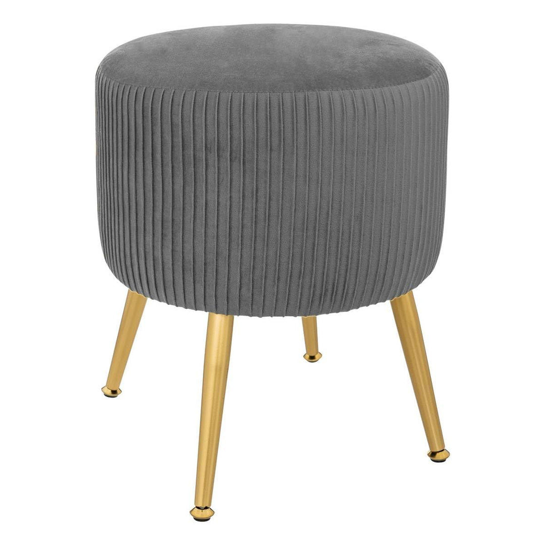 Hocker Solaro grau aus plissiertem Samt - Grau - Atmosphera créateur d'intérieur, Grau