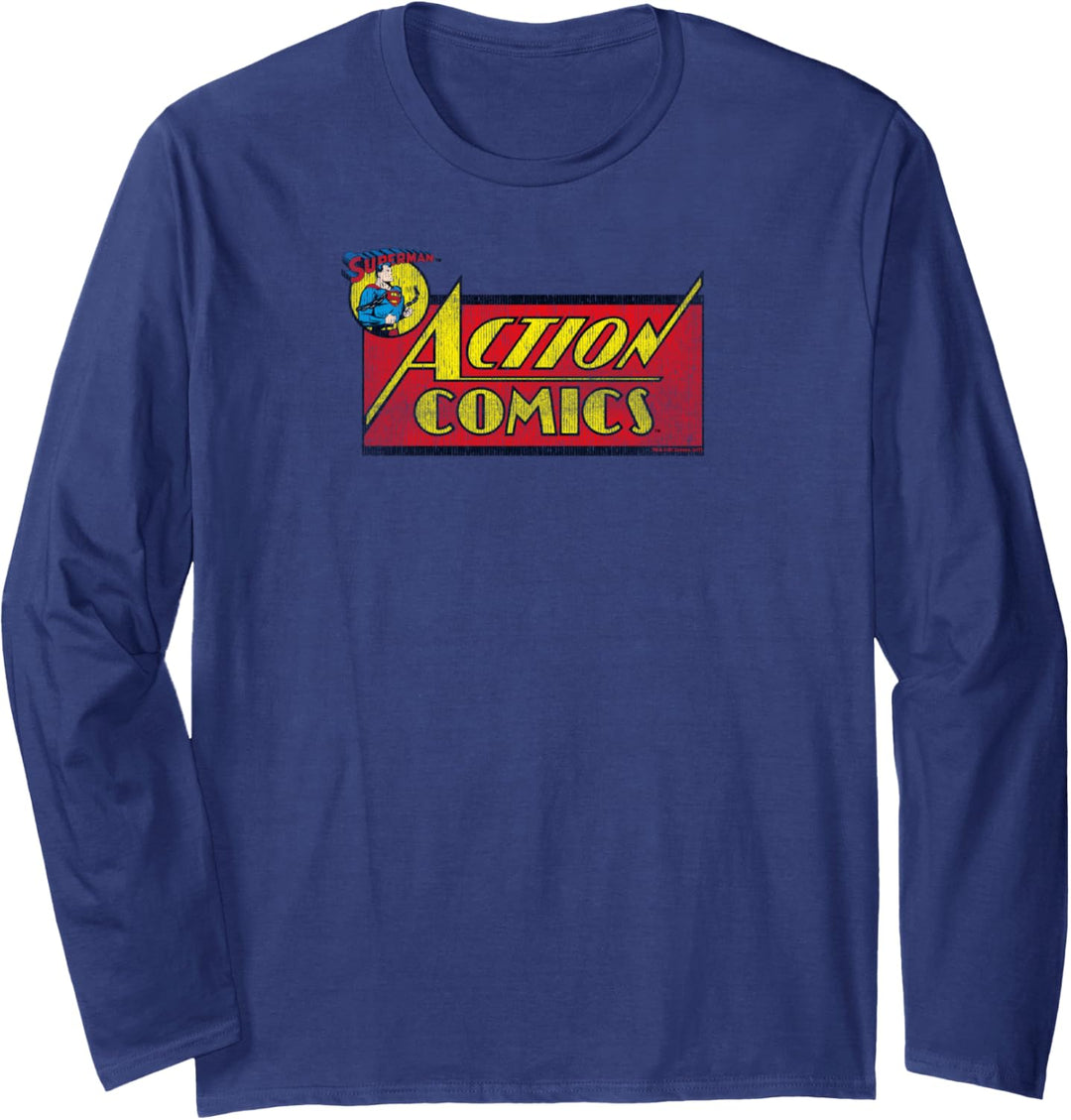 Superman Action Comics Logo Langarmshirt