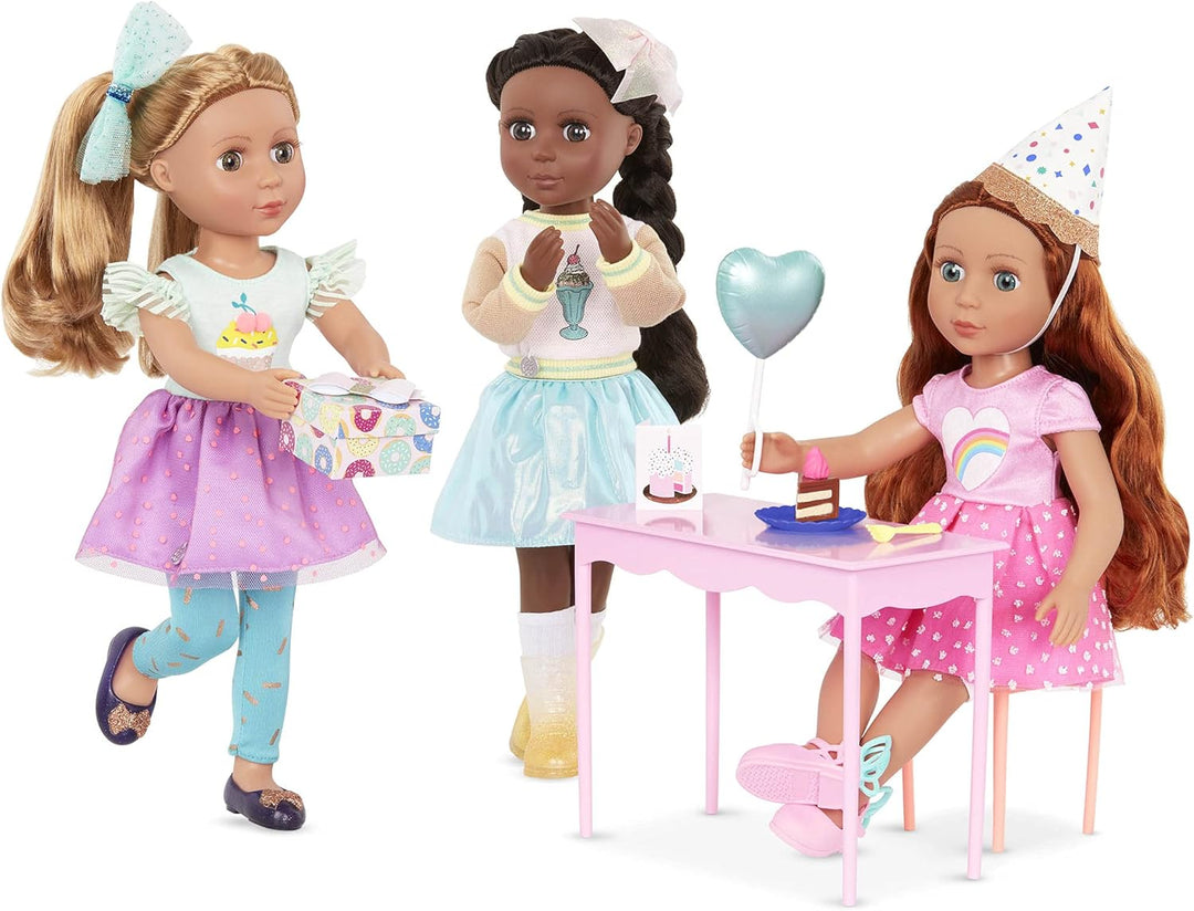 Glitter Girls Deluxe Geburtstag Puppe Cicely – Bewegliche 36 cm Puppe mit Geburtstagszubehör, Puppen