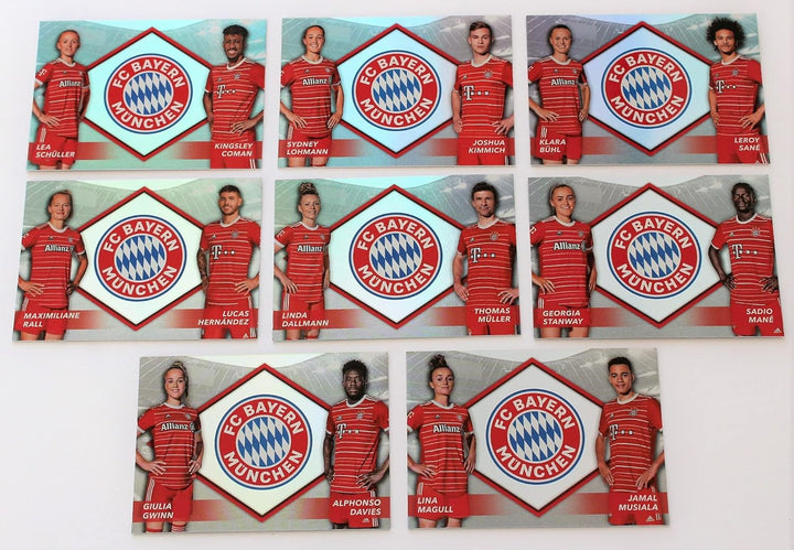 Topps FC Bayern München Team Set 2022-23 - Set 50 Basecards + 26 Inserts komplett Musiala Gwinn