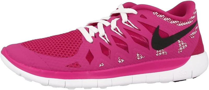 Nike Free 5.0 Mädchen Laufschuhe 35.5 EU Pink Hot Pink Black White, 35.5 EU Pink Hot Pink Black Whit