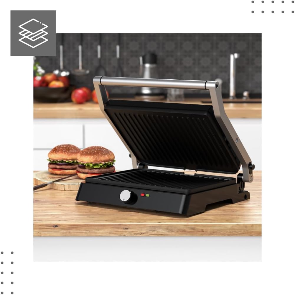 VERTENZ Intense 50 | Elektrischer Kontaktgrill XXL Sandwichmaker Sandwichtoaster Tischgrill Grill El
