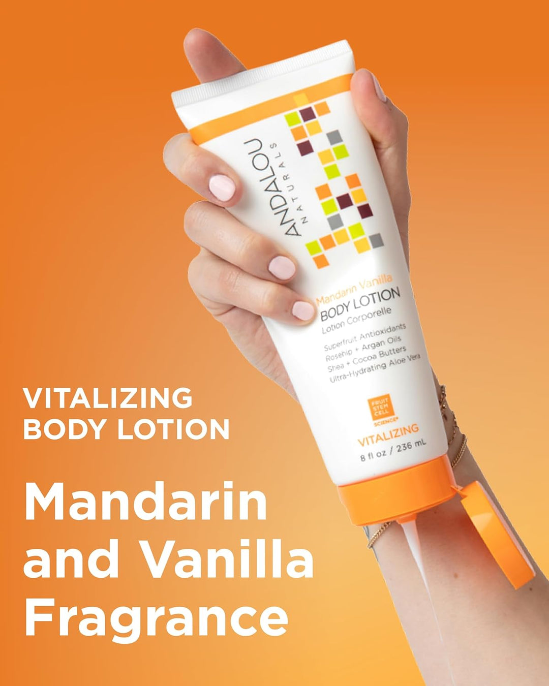 Andalou Naturals Mandarin Vanilla Vitalizing Body Lotion, 8 Ounce