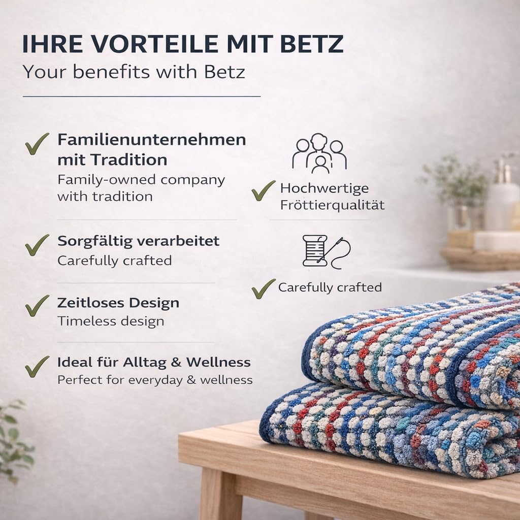 Betz 2 Stück Badetücher XXL Duschtücher Saunatuch Badetuch 100% Baumwolle Duschtuch Karo BUNT Grösse