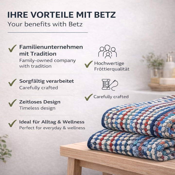 Betz 2 Stück Badetücher XXL Duschtücher Saunatuch Badetuch 100% Baumwolle Duschtuch Karo BUNT Grösse