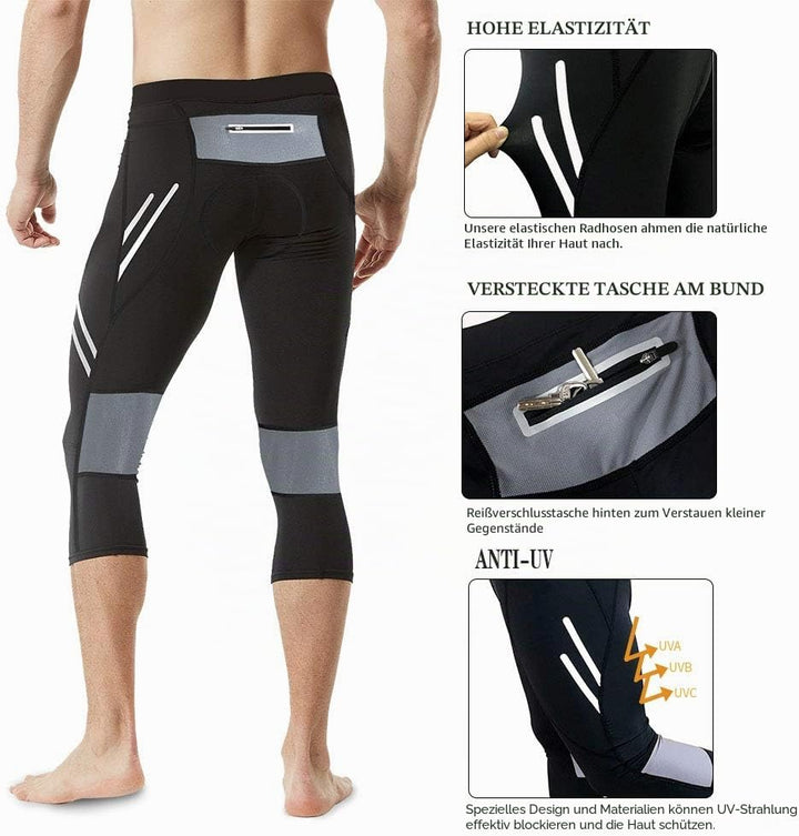 MEETWEE Herren 3/4 Radhose Fahrradhose, Kompression Radlerhose Leggings Radsport Hose für Männer Ela