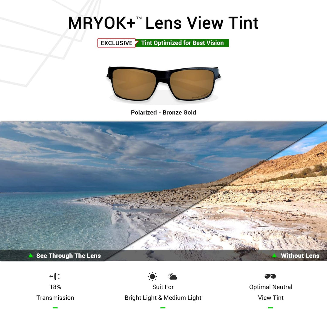 Mryok Ersatzgläser für Oakley Turbine Rotor Korrosionsschutz Gegen Meerwasser - Bronze Gold Mryok+ (