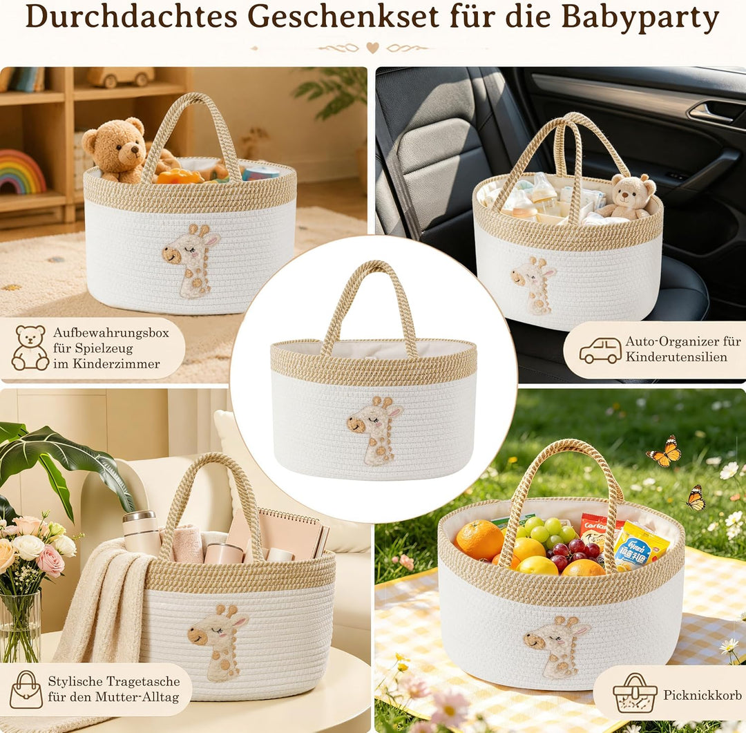 Wickel Organizer Wickeltasche Organizer, Baumwollseil Wickelkorb, Wickelorganizer Mit Griff, Baby Er