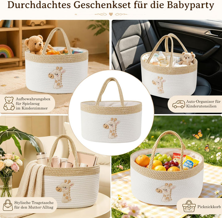 Wickel Organizer Wickeltasche Organizer, Baumwollseil Wickelkorb, Wickelorganizer Mit Griff, Baby Er