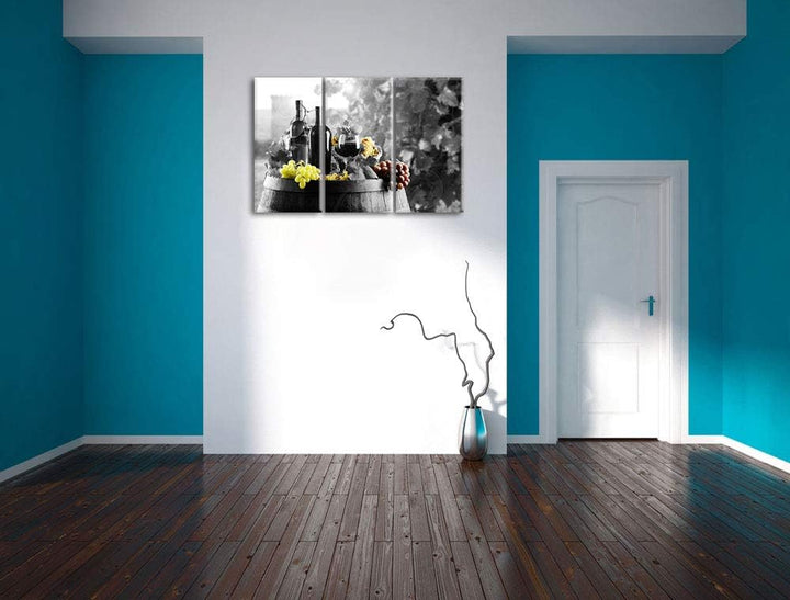 Pixxprint gemischte Auslese an Weintrauben als Leinwandbild | Grösse: 3 Teilig (120x80) | Wandbild|