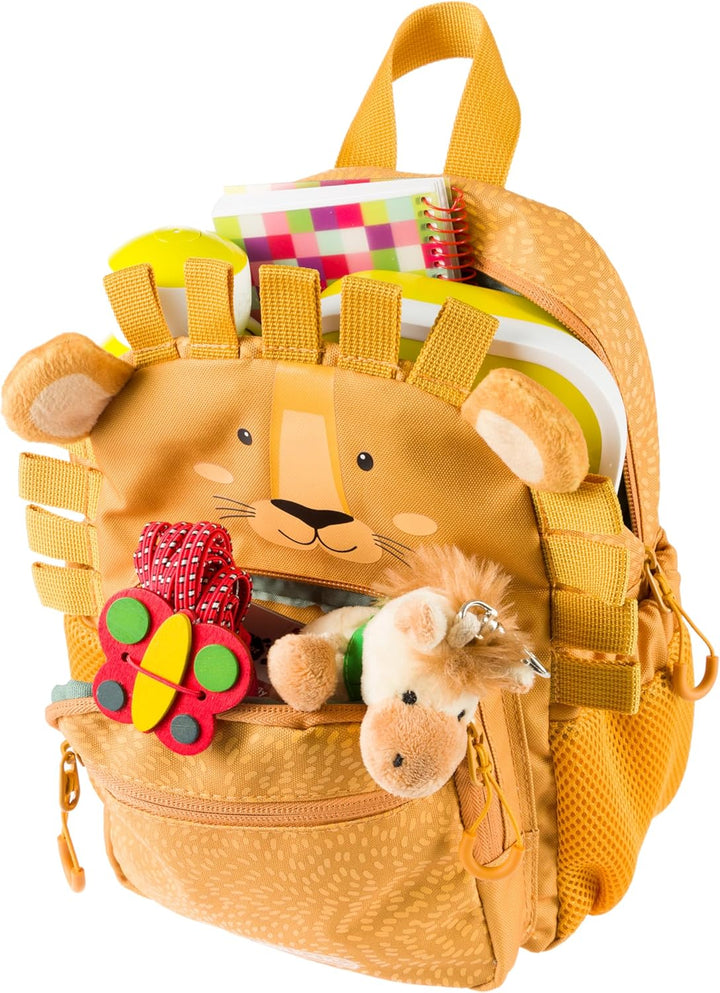 Schneiders 49456-021 - Kinderrucksack Mini Lion, ca. 18,5 x 27 x 11 cm, Rucksack für Kinder mit 6 Li
