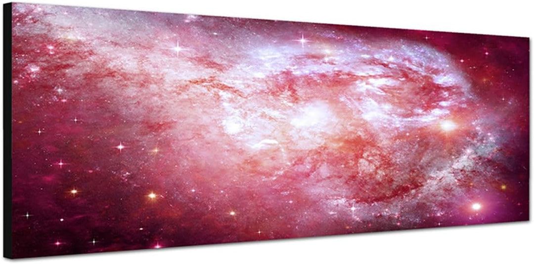 Paul Sinus Art Panoramabild auf Leinwand und Keilrahmen 150x50cm Sterne Planeten Galaxien Weltraum