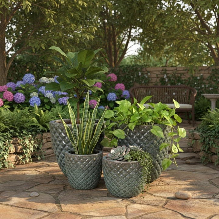 Teramico Frostfester Pflanzkübel aus Premium-Steinzeug | Glasierter Keramik-Pflanztopf in einzigarti