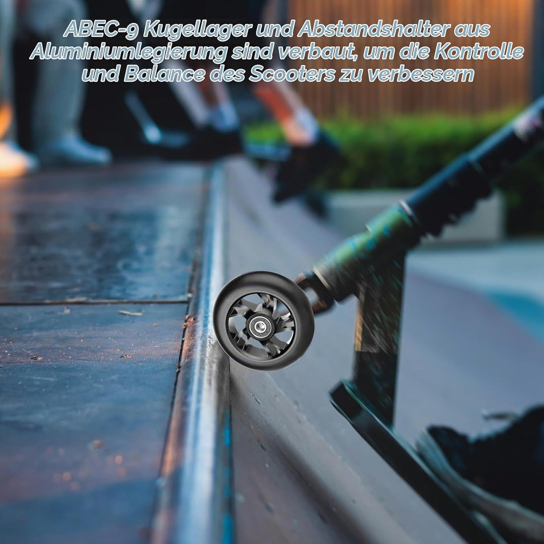 Stunt Scooter Rollen, 2 Stück Scooter Ersatzräder, Stunt Scooter Räder mit ABEC-9 Aluminium Kugellag