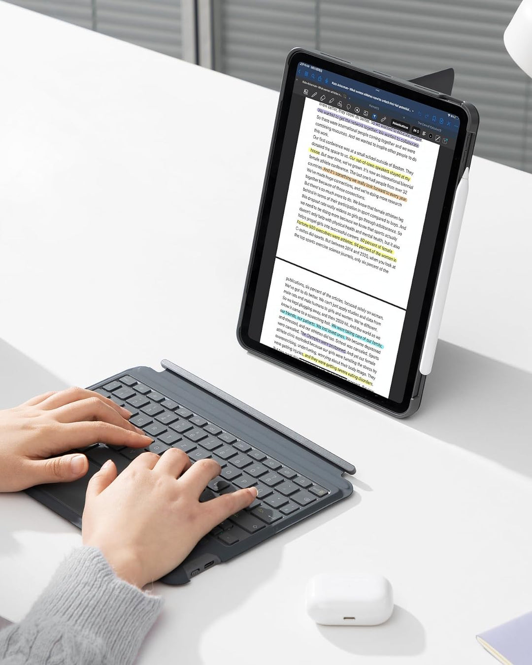 Inateck Tastatur Hülle Kompatibel mit iPad Air 5/4,iPad Pro 11 Zoll 4/3/2/1,Hoch-/Querformat Ständer