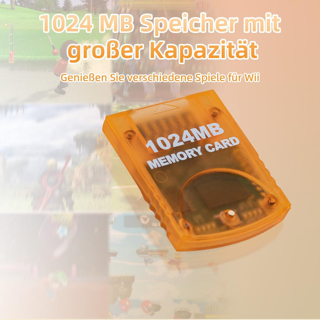 Tolesum 1024MB (16344 Blöcke) Speicherkarte Kompatibel für Wii Game Cube NGC GC Konsole, 1024MB