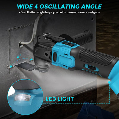 WingFly Akku-Multifunktionswerkzeug für Makita Akku 18V, Oszillierendes Multitool 6 Einstellbare Ges