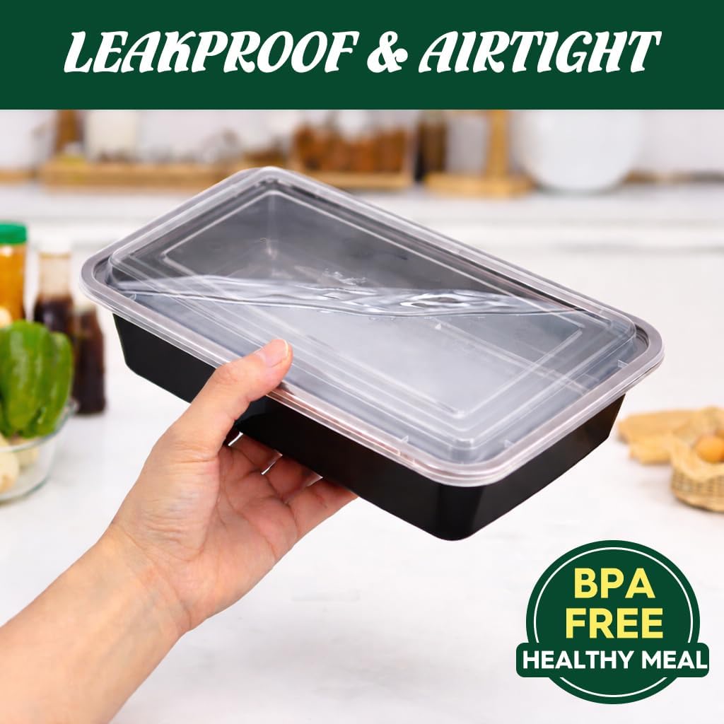 Glotoch Meal Prep Containers 32oz Containers Single 1 Compartment with Lids Food Storage Containers