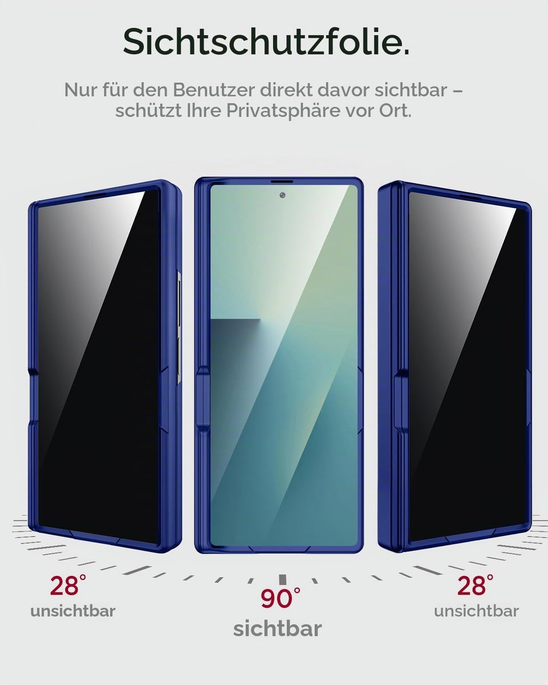 Miimall Kompatibel mit Samsung Galaxy Z Fold 7 Hülle mit Displayschutz Anti-SPY, [Magnetischer Schar
