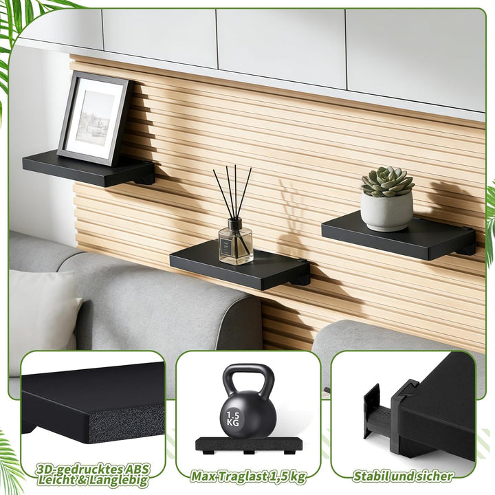 Meetory Regal für Akustikpaneele - 2 Stück Zubehör Akustikpaneele Ohne Bohren Wandorganizer Wandrega