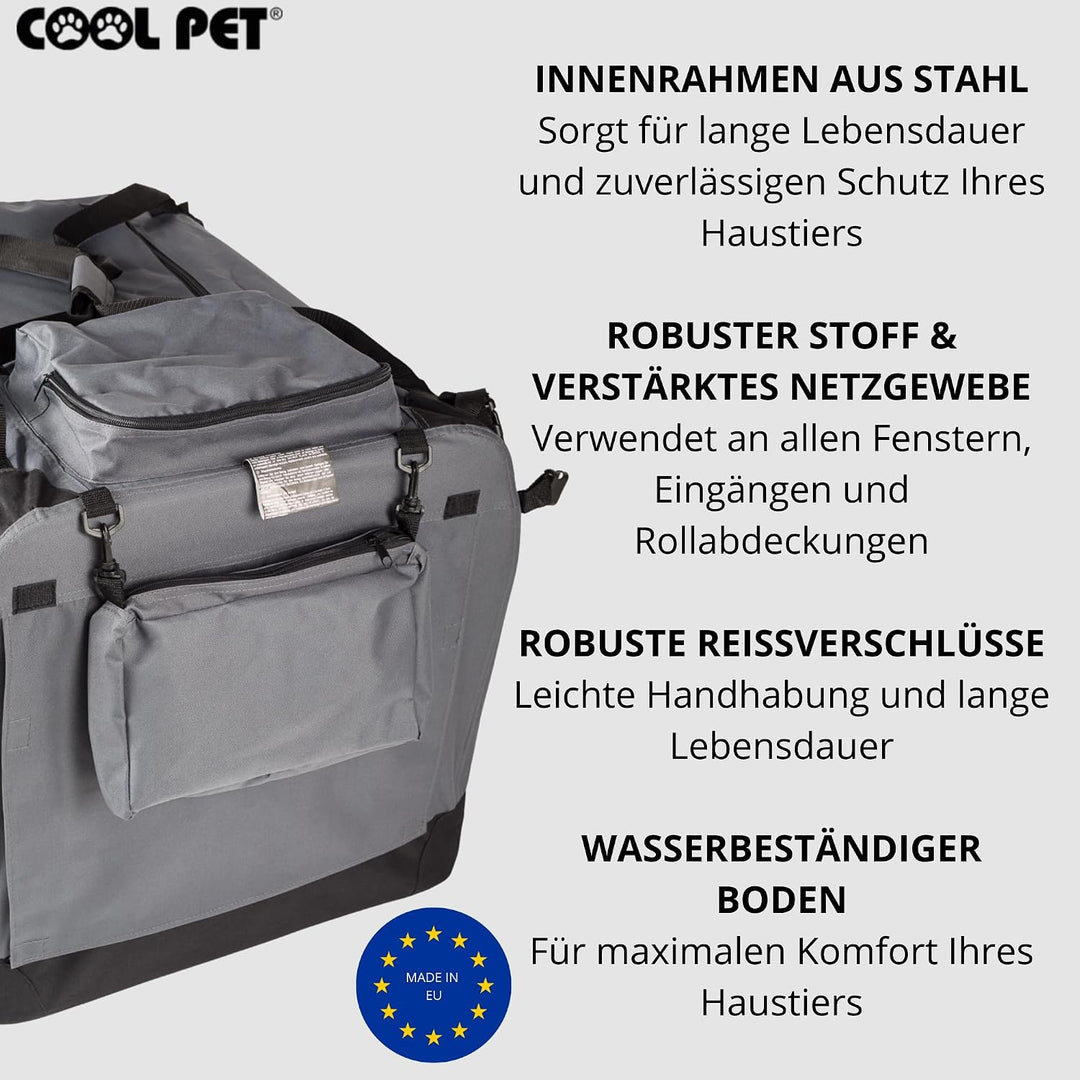 Hundebox 122 * 79 * 91cm 4XL, Hundehütte,Box für Hund, Transportbox, Box für Katze (grau), grau