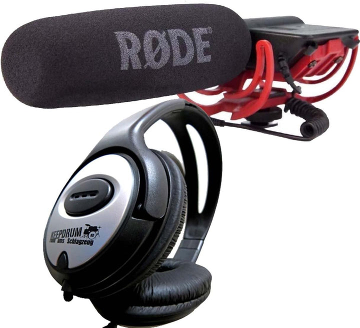 Rode VideoMic Rycote Kameramikrofon Richtmikrofon + keepdrum Kopfhörer