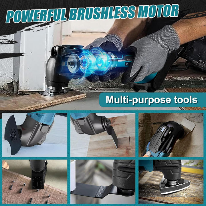 Akku Multifunktionswerkzeug für Makita Akku 18V Li-Ion, 500W Bürstenlos Motor Oszillationswerkzeug S