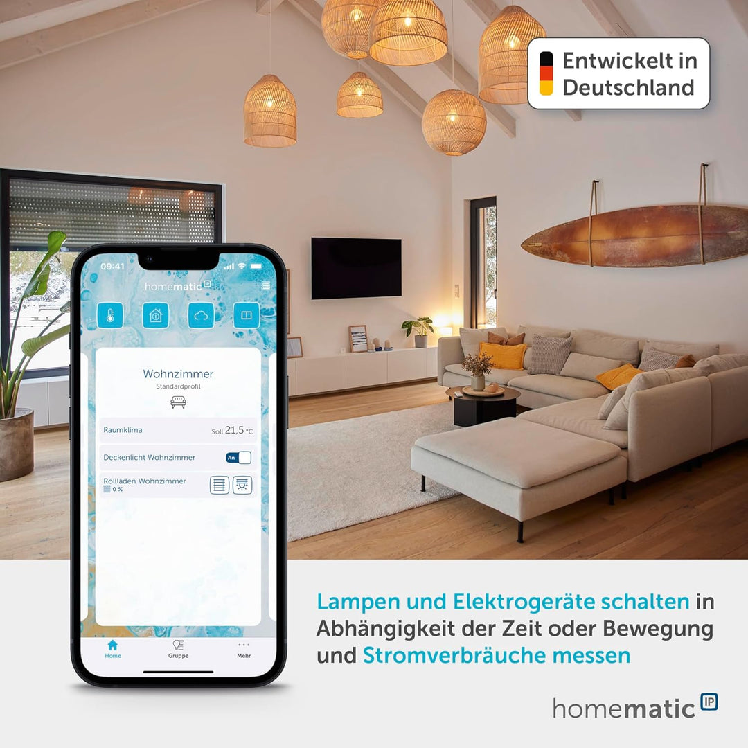 Homematic IP Smart Home Schalt-Mess-Aktor (16 A) – Unterputz, Aktor misst Strom, steuert Geräte und