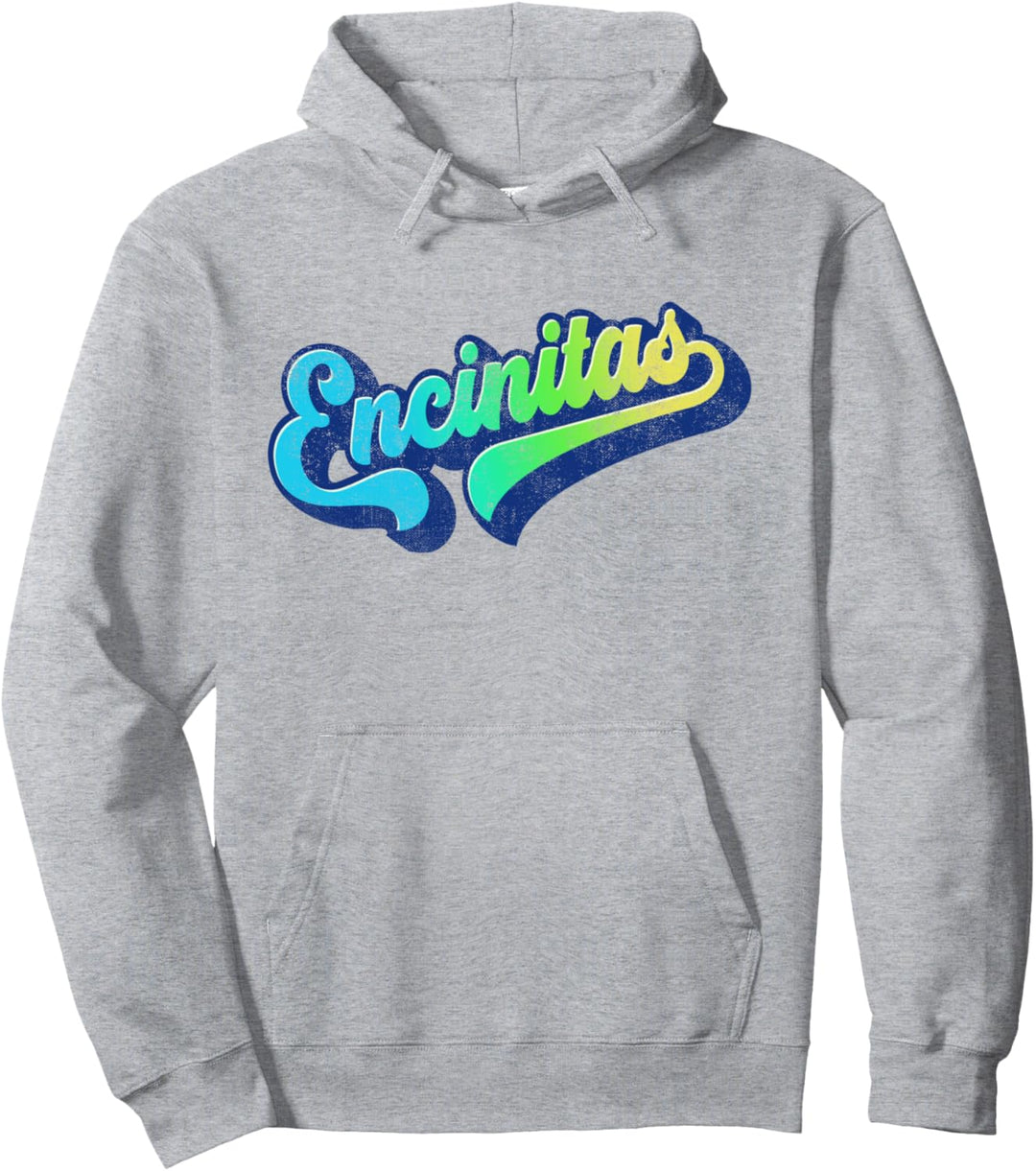 Encinitas Kalifornien - Retro Vintage Beach Surf Town Pullover Hoodie
