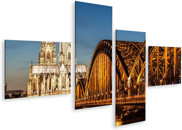 islandburner Bild auf Leinwand Hohenzollernbrücke Und Kölner Dom In Der Abenddämmerung Bilder Wandbi