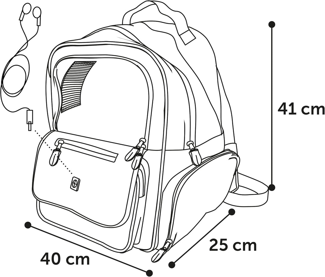 Hunderucksack - Rucksack Wiro Blau – 40x25x41cm – Polyester – Öffnungen vorn/Oben – Abnehmbarer Bode