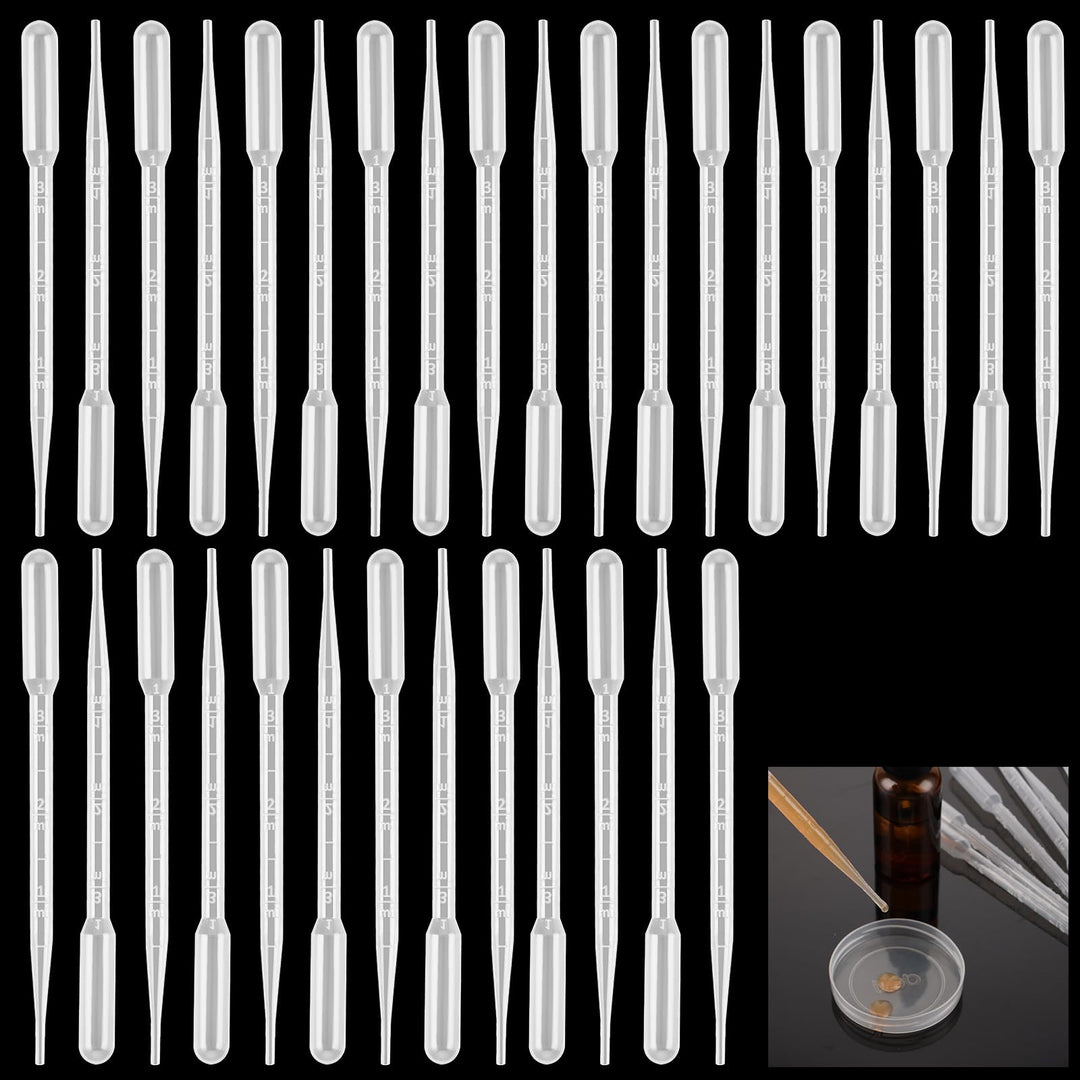 MUXHEL 500 Stück Pipetten, 3ML Pipetten Plastik, Pipette Kinder transparente, Transferpipetten Einwe