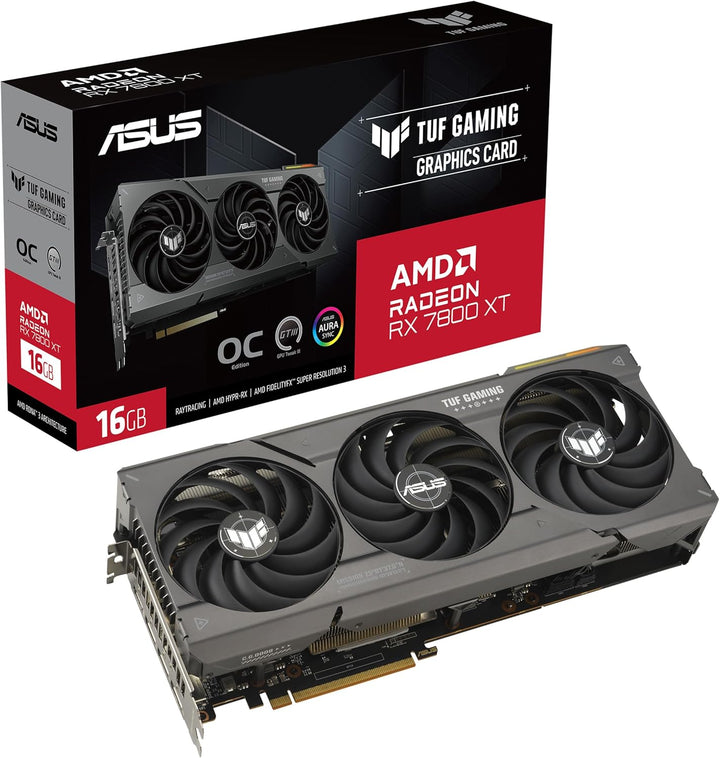 ASUS TUF Gaming Radeon RX 7800 XT OC Edition 16GB GDDR6 Gaming Grafikkarte schwarz (AMD Radeon RX780