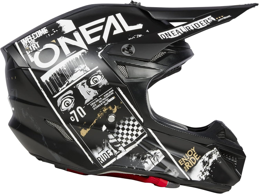 O'NEAL Unisex – Erwachsene 5srs Polyacrylite Helmet Attack V.23 Helm XXL Schwarz/Weiss, XXL Schwarz/