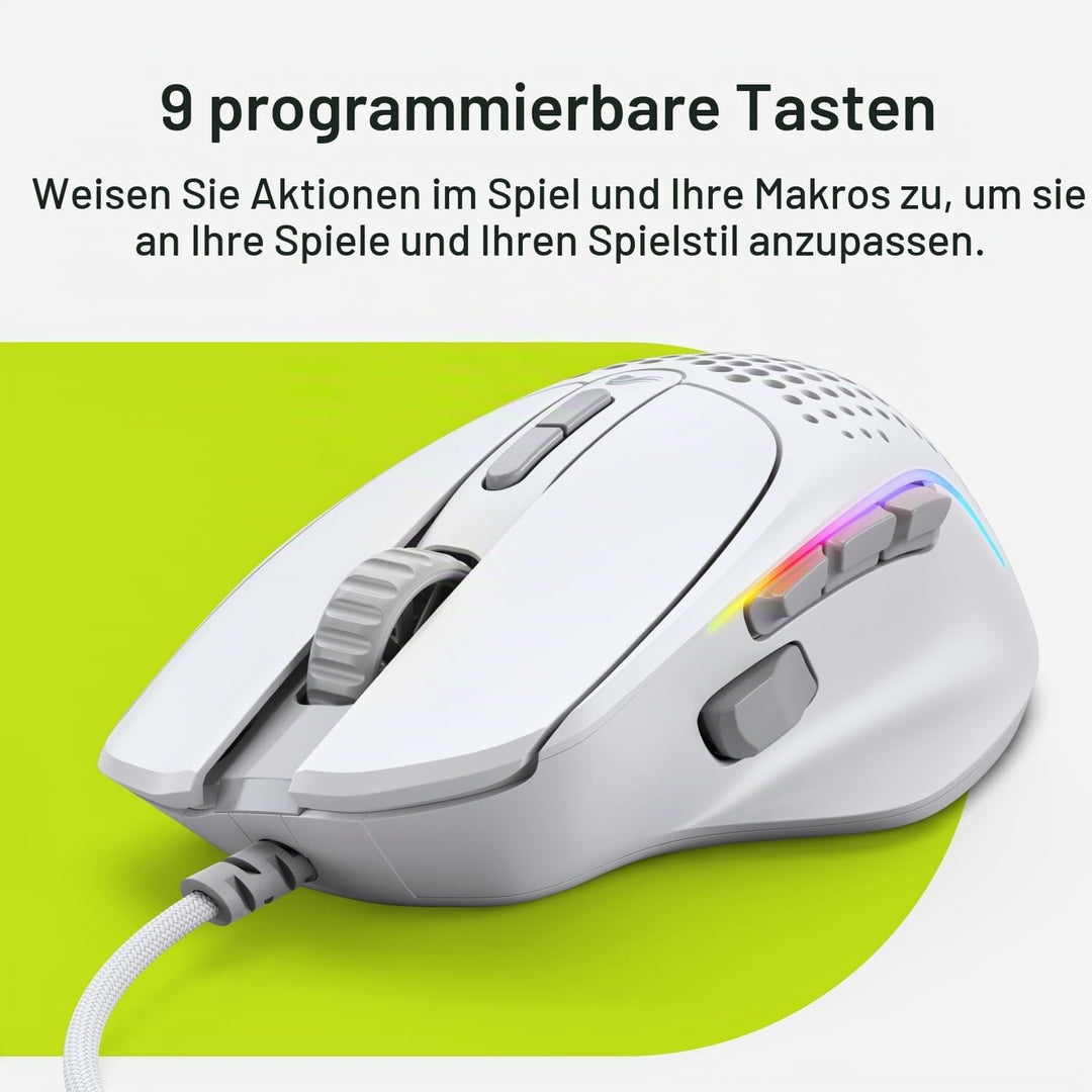 GLORIOUS Model I 2 Kabelgebundene Gaming-Maus, 66g, 9 Makro-Tasten, Weiss | Motion-Sync, Optische Sc