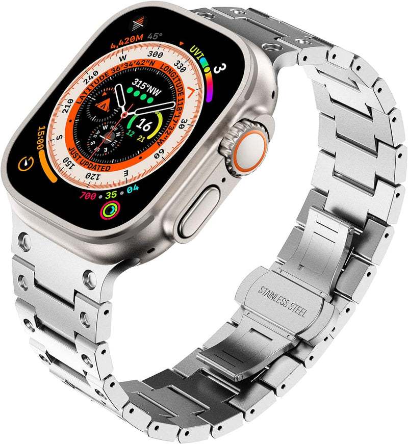 NewWays Metallband Kompatibel mit Apple Watch Armband 38mm 40mm 41mm,Edelstahl Gliederband Ersatzarm