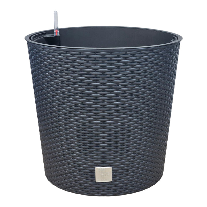HappyFlower MultiProject Blumentopf Pflanzkübel inkl. Einsatz rund Rattan-Optik 4 Grössen 4 Farben Ü