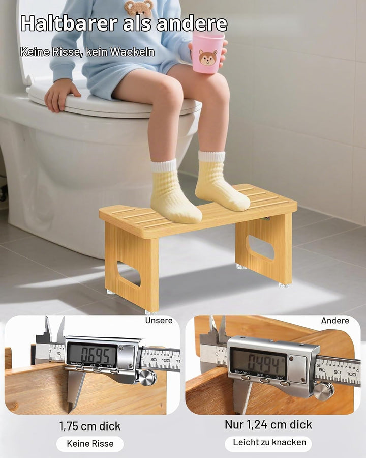Toilettenhocker Holz – WC Hocker fur Erwachsene – Toilettenhocker Holz Klappbar - Squatty Kackhocker