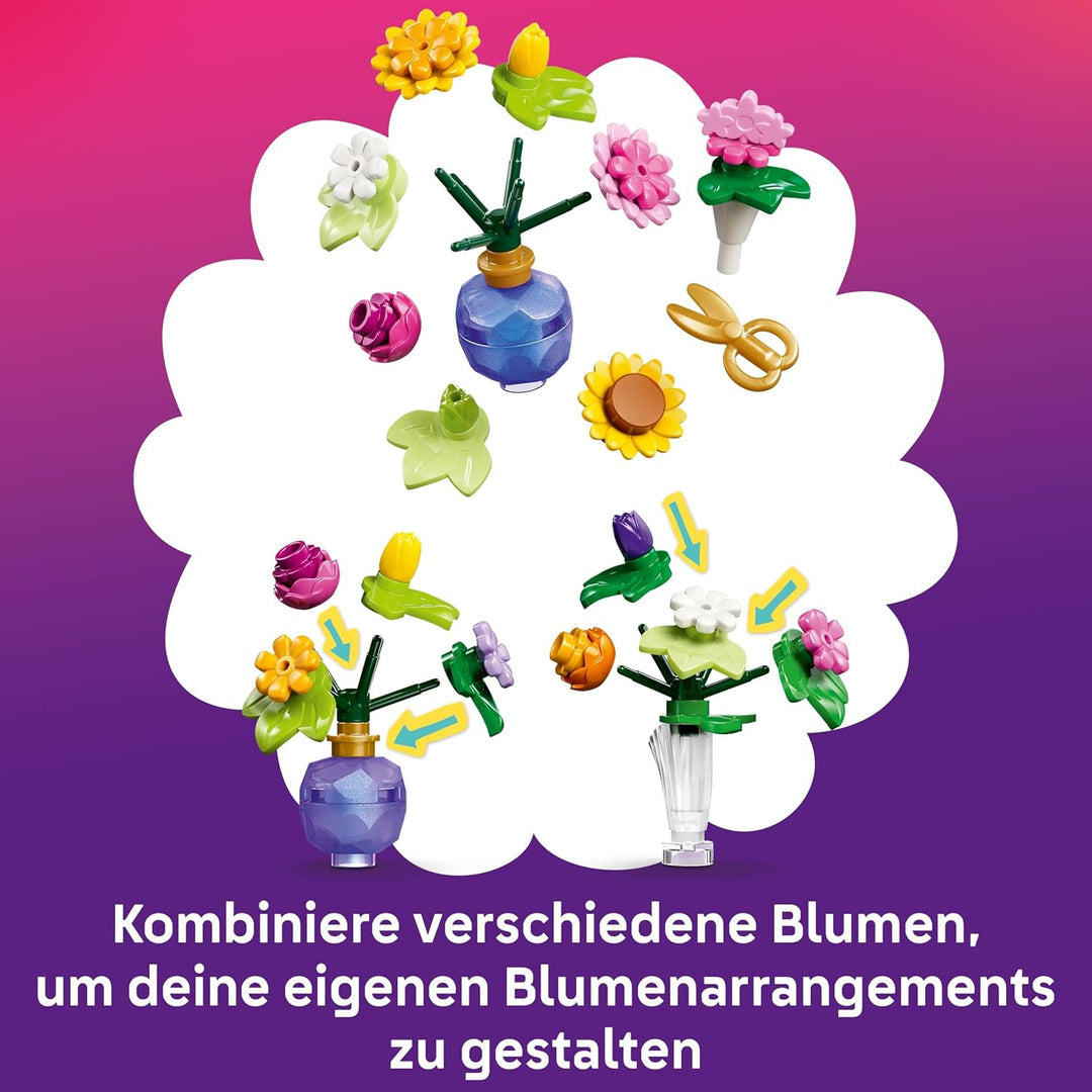 LEGO Friends Kreativer Blumenladen - Miniatur Spielset mit Kunstblumen, Vasen & Blumensträussen, 2 M