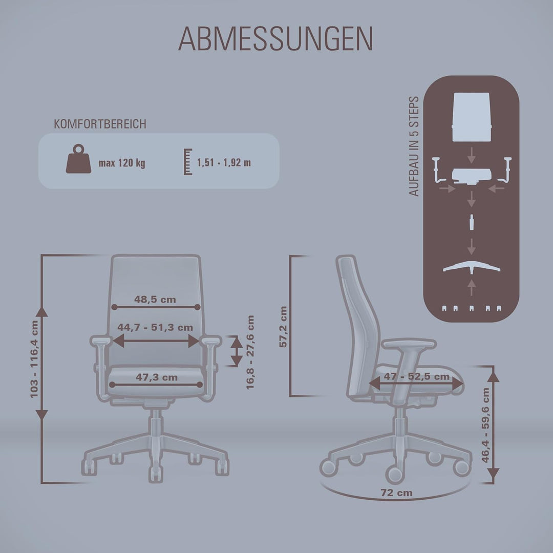 Interstuhl Edge Soft Ergonomischer Bürostuhl – Schreibtischstuhl mit 10 Jahren Garantie, Made in Ger