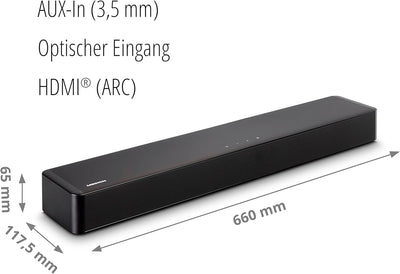 MEDION P61155 2.0 Soundbar mit Bluetooth (inkl. Fernbedienung, Touch-Steuerung, HDMI (ARC), AUX, opt