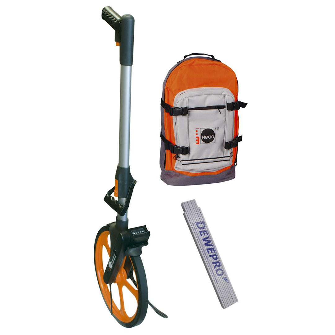 NEDO® Leichtmessrad-Set Deluxe mit Trekking-Rucksack inkl. DEWEPRO Zollstock 2m