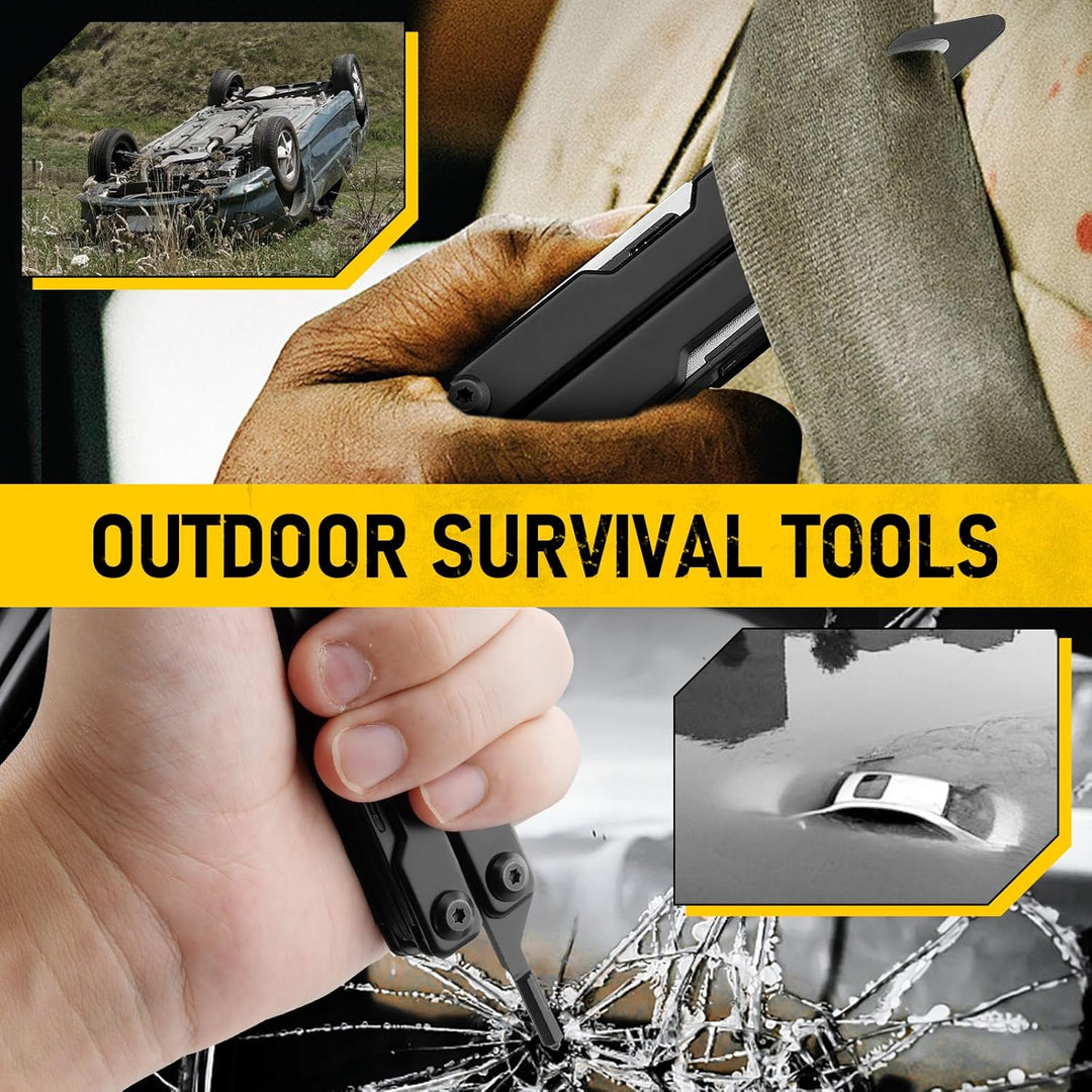 BIBURY Mini Multitool Zange Mit Unsichtbare Pinzette, 10 in 1 EDC Multi Tool Mit Glasbrecher Rückenc