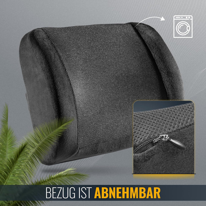 RICOO Ergonomisches Lendenkissen Kissen für den Rücken Lendenwirbelstütze Orthopädisch für Bürostuhl