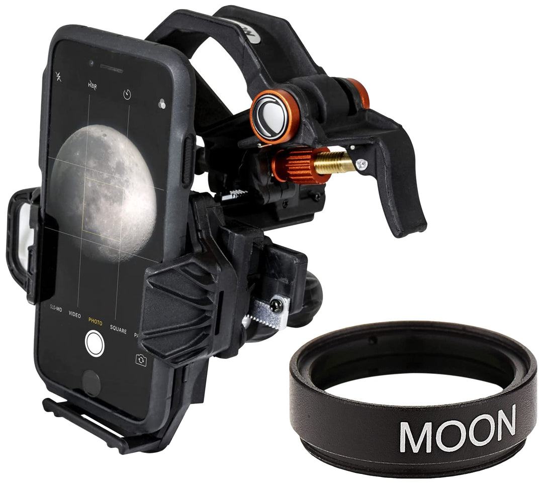 Celestron NexYZ Smartphone Adapter, Schwarz, Universal & 94119-A 1,25'' Mondfilter Bundle mit Mondfi