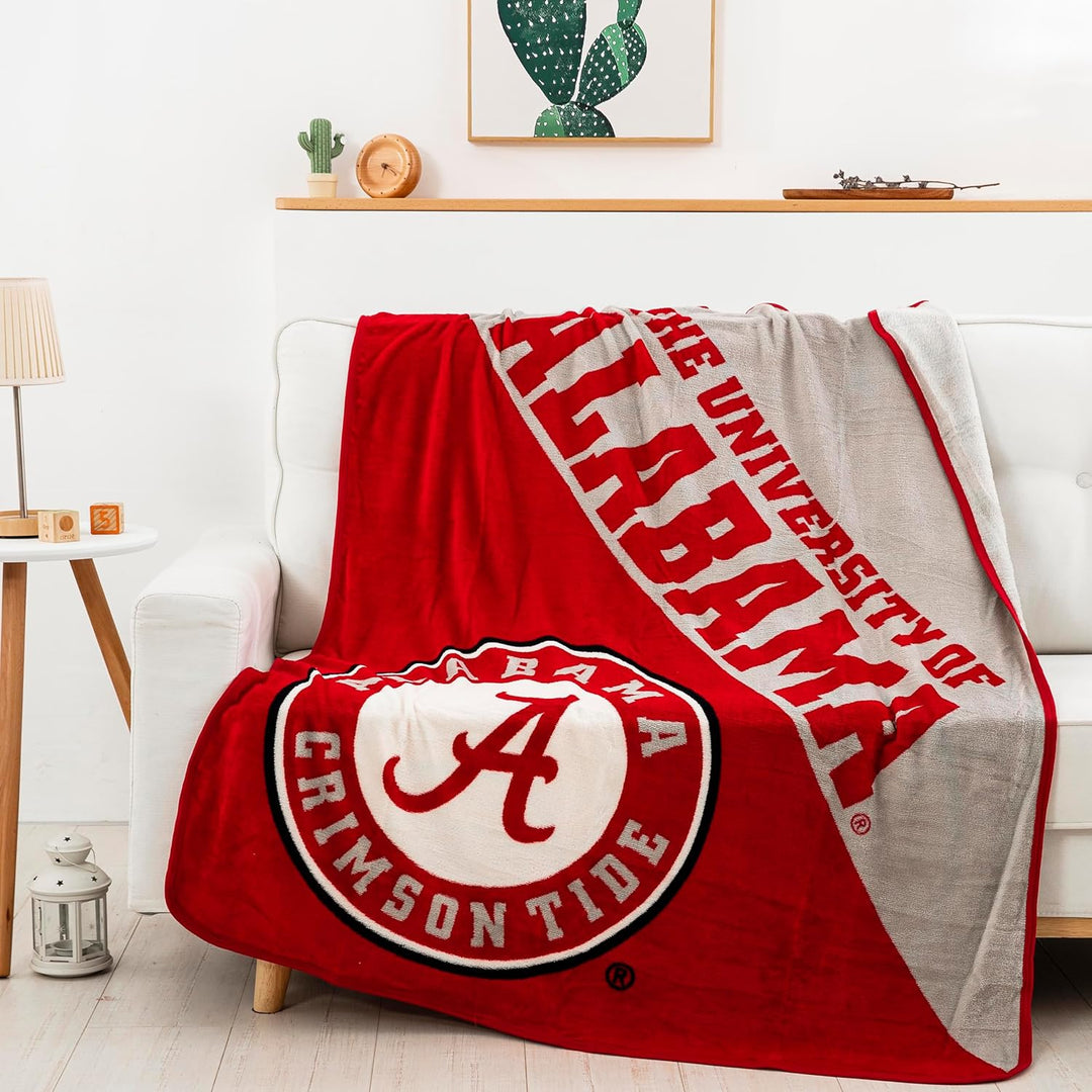 Northwest NCAA Micro-Raschel-Überwurfdecke, Uni, für Erwachsene Alabama Crimson Tide 46\" x 60\ Half