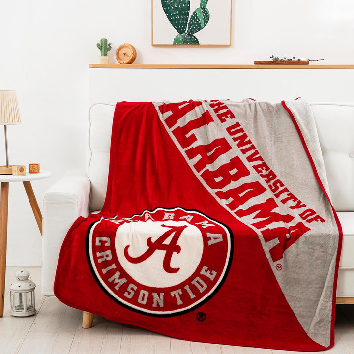 Northwest NCAA Micro-Raschel-Überwurfdecke, Uni, für Erwachsene Alabama Crimson Tide 46\" x 60\ Half